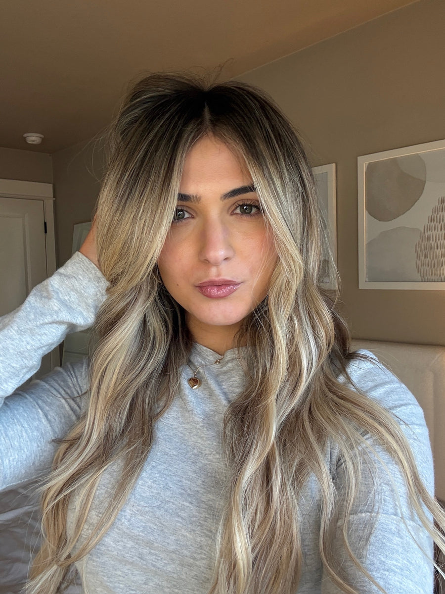 Blowout styling for hair extensions seamless blend at Jayden Presleigh The Salon Carlsbad CA
